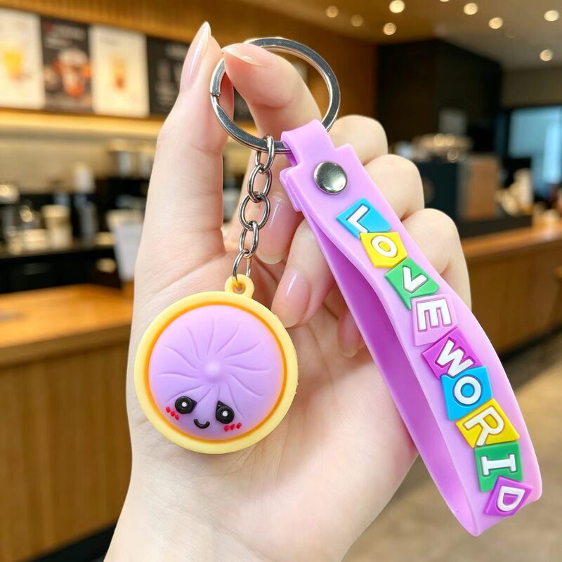 Trendy popular bun keychain, cute emoji doll pendant, student backpack decoration, small gift, street stall merchandise Trendy popular bun keychain, cute emoji doll pendant, student backpack decoration, small gift, street stall merchandise