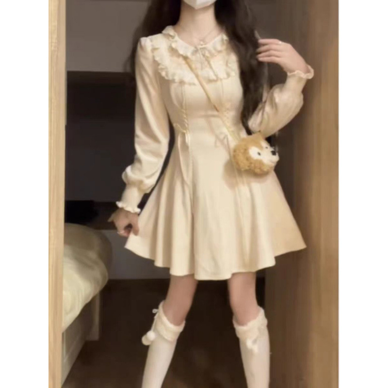 富家千金感显瘦春秋连衣裙女氛围感名媛小个子法式复古小香风裙子|undefined