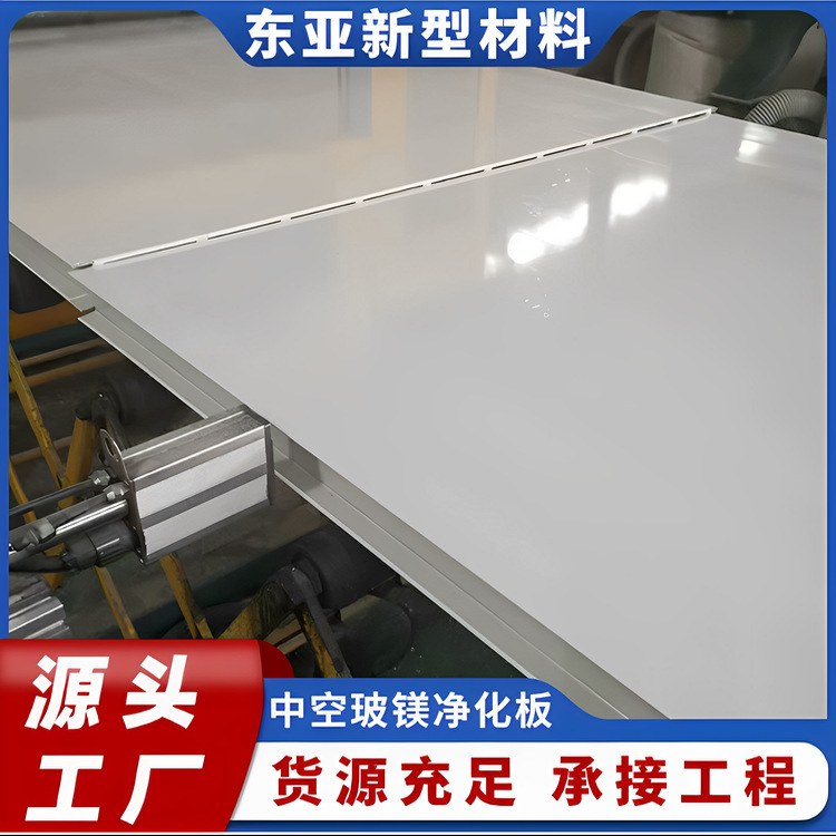 Mechanically Produced Hollow Glass Magnesium Purification Board, Fireproof Insulation Board, Dust-Free Workshop Color Steel Plate, Partition Wall, Ceiling Clean Board