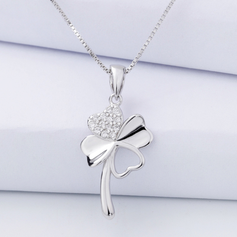 Sterling Silver Clover Simple Necklace