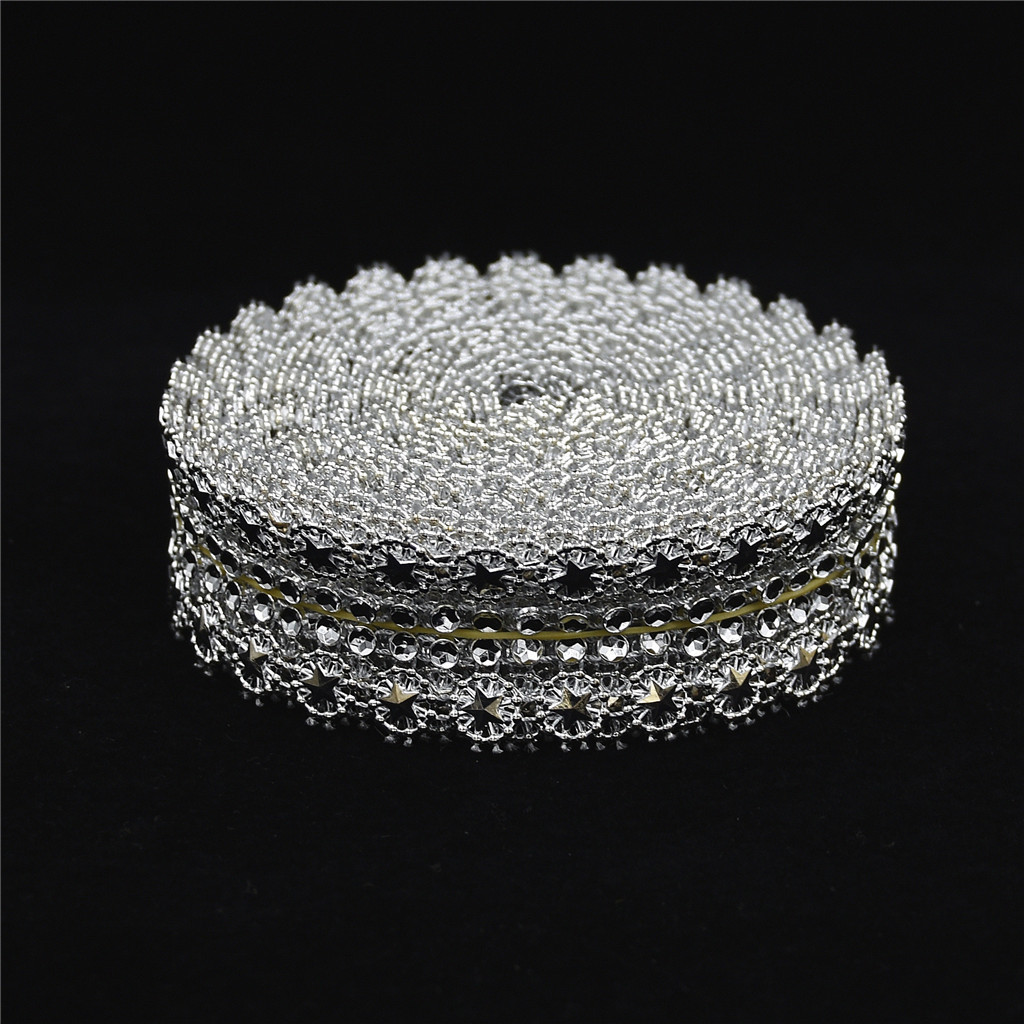 Cruz-frontera plata estrella de cinco puntas línea hueca fila taladro vacío galvanoplastia malla de plástico lámpara de perforación decoración del hogar material cinturón