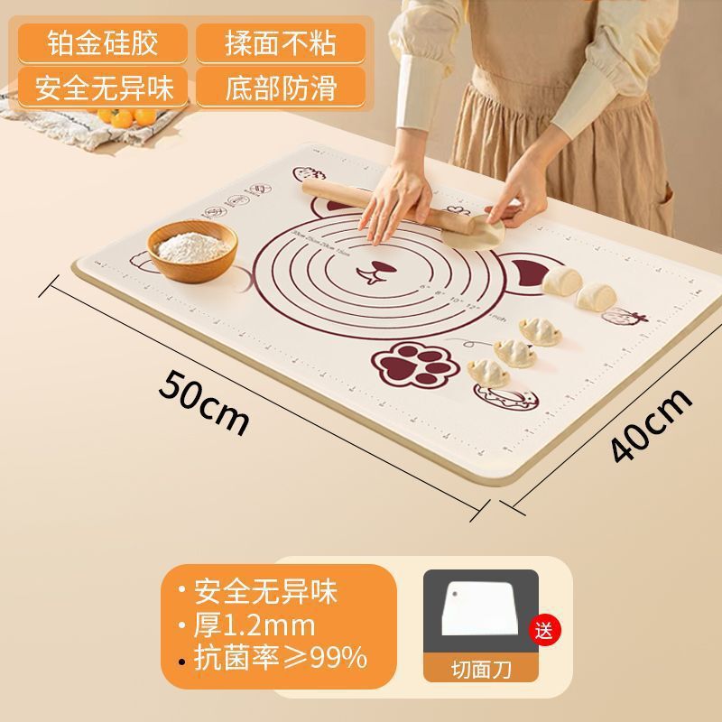 新しいシリコンマット、厚手のこねマット、食品グレードのローリングマット、家庭用まな板、大型キッチンベーキングマット|undefined