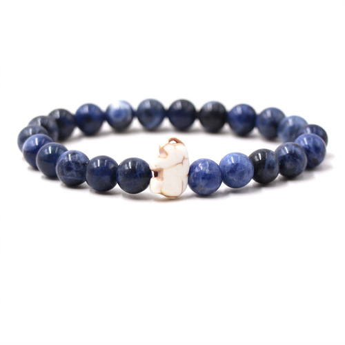 Amazon Cross-Border Blue Pineapple Green Malachite Elephant Bracelet for Men and Women, Universal Small Elephant Elastic Couple Bracelet