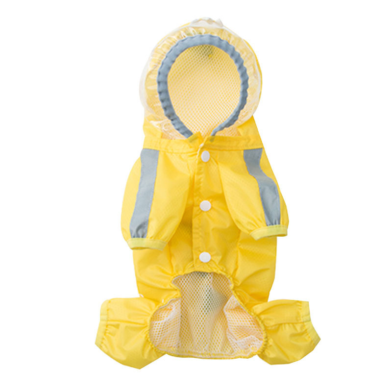 Dinosaurio cachorro impermeable cuatro pies paquete completo oso de peluche pequeño perro de tamaño mediano perro poncho vientre