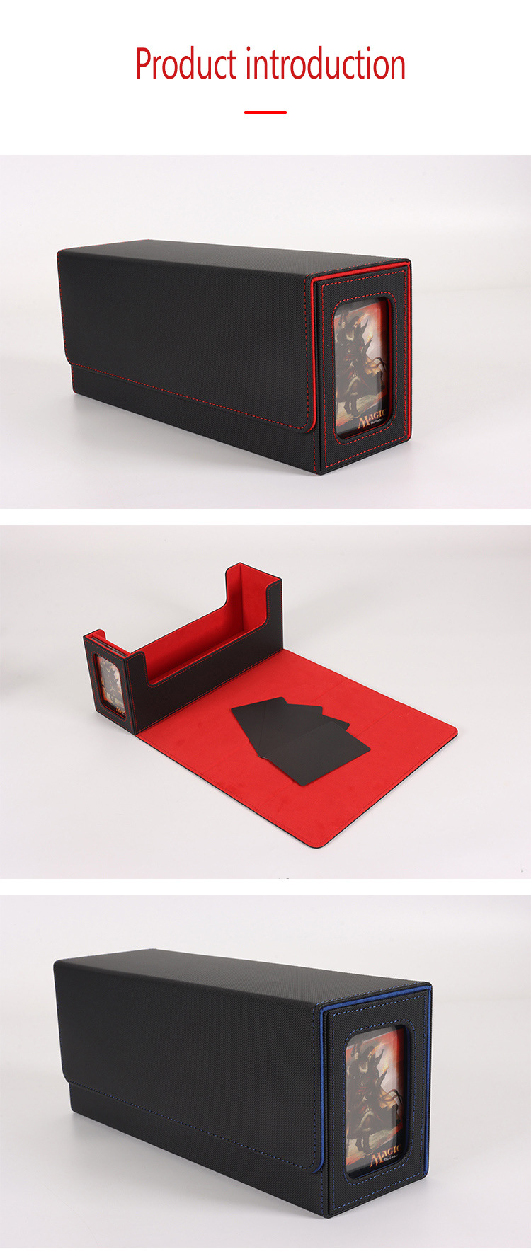 Magnetic Trading Card Storage Box For Board Games Pu Leather_voghion.com