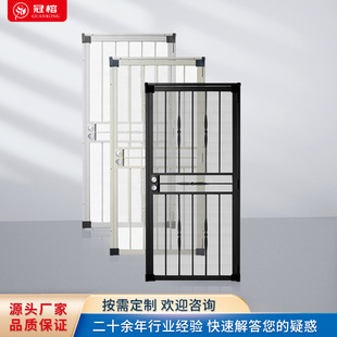 欧美现代简约风格 不锈铁艺家用推拉双开铁门纱窗门护院门定 制-阿里巴巴
