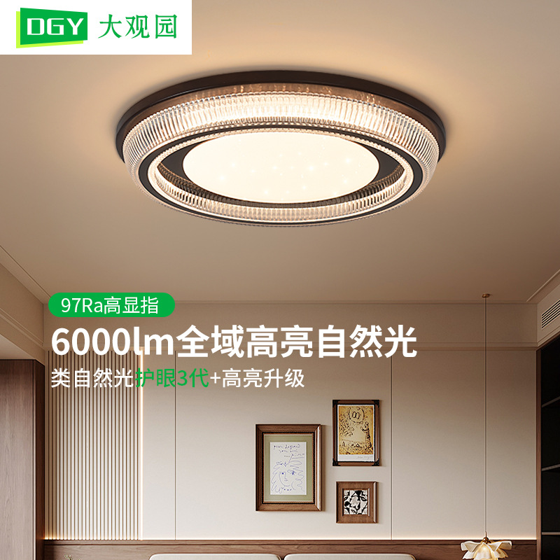 Lámpara de Techo Retro para Dormitorio en Acrílico y Hierro, Regulable, Luz LED, para Dormitorio y Comedor