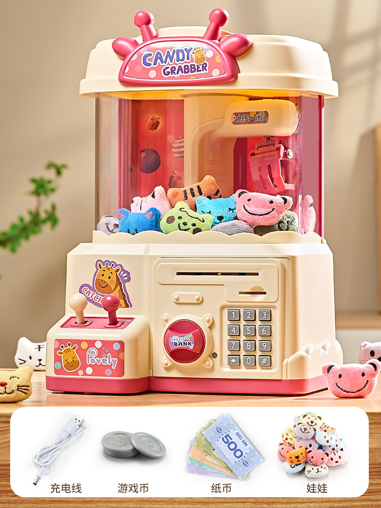 Máquina de garras de dibujos animados de dinosaurios Clip de juguete para niños transfronterizos Máquina de gashapon para hombres y niñas Juguetes de máquina de garras de cumpleaños