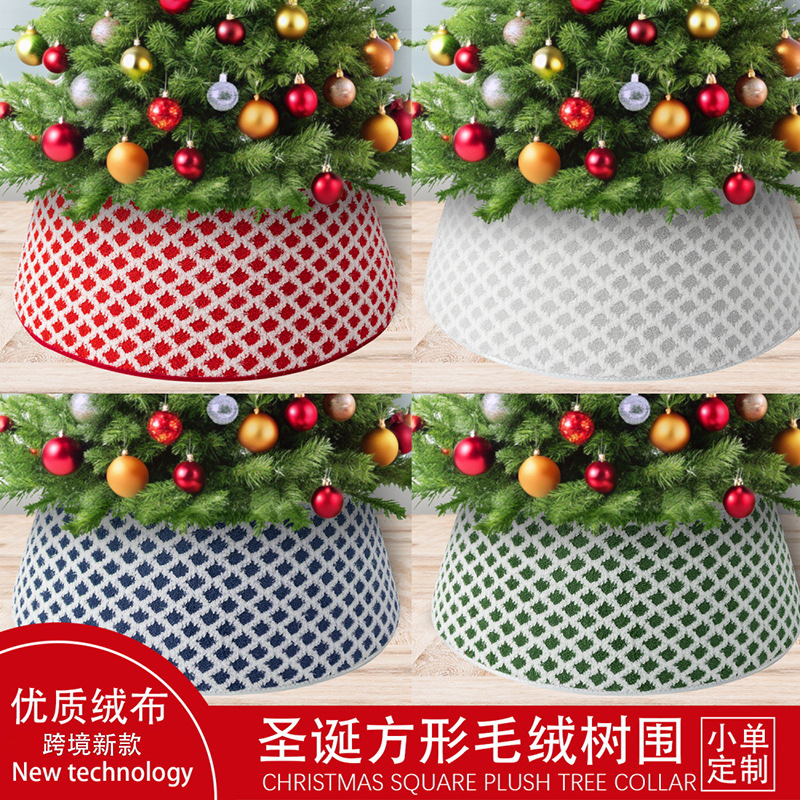 Nuevo cruzado de Navidad cuadrado de peluche árbol de Navidad collar de peluche escenas de diseño accesorios artesanías
