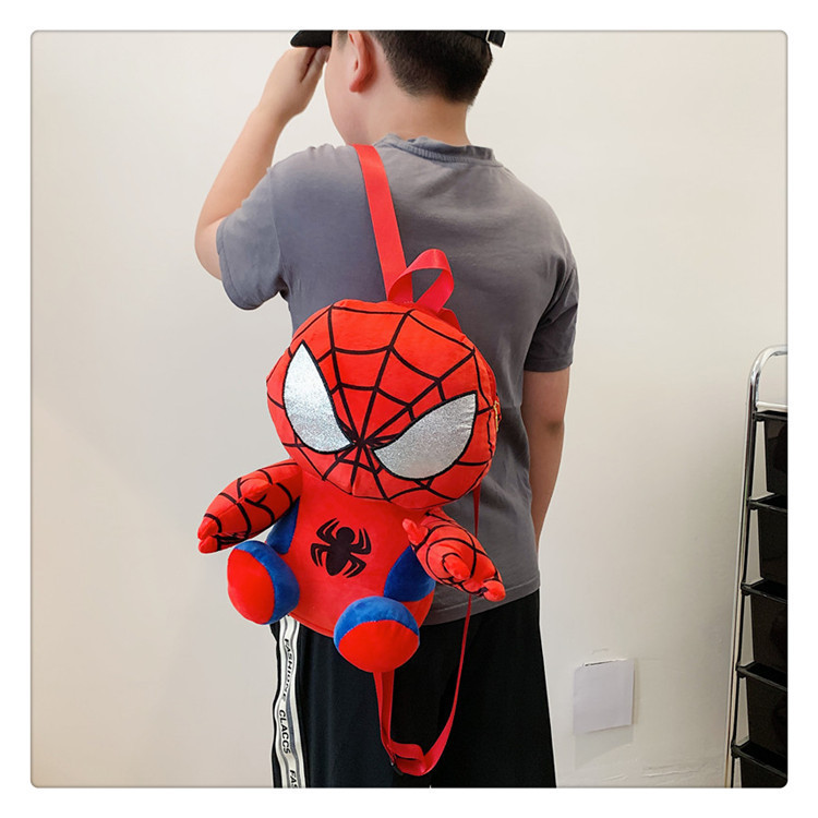 Small Wholesale Spider-Man Plush Cartoon Backpack for Boys and Girls Cute Ins Peripheral Mobile Phone Bag Family