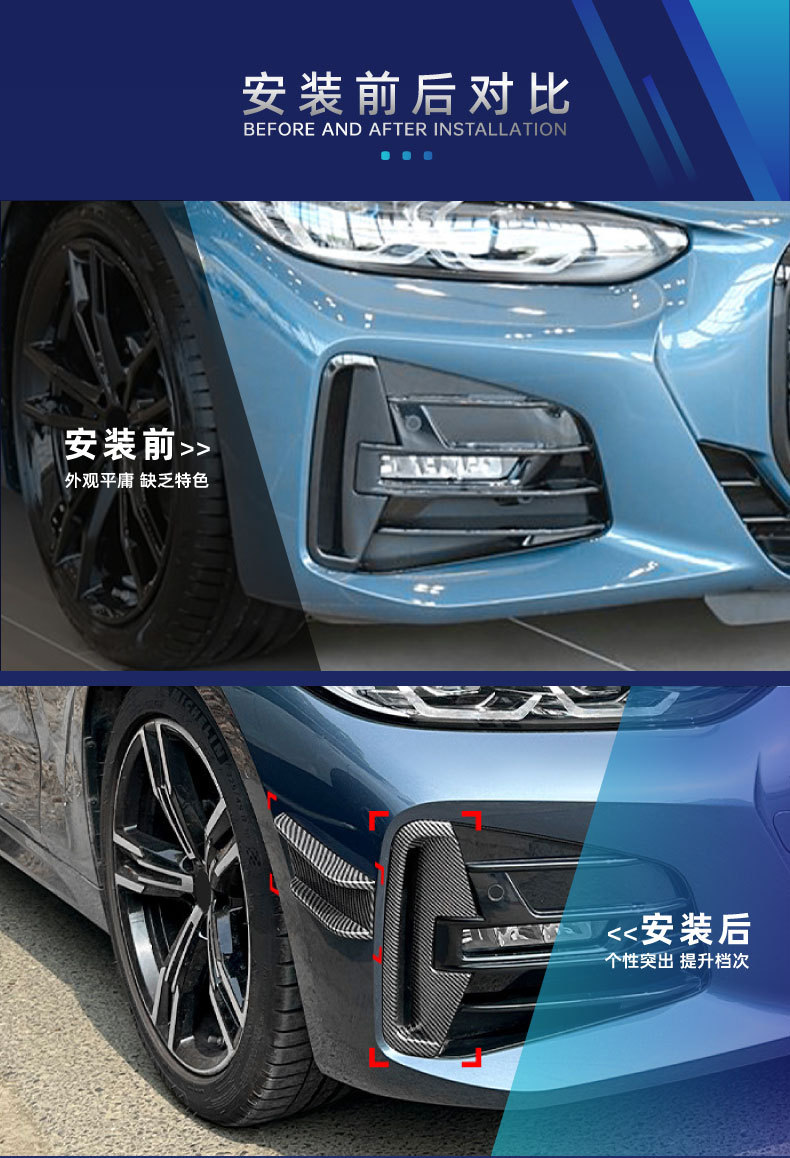 MP Front Lip Side Skirt Rear Lip Corner Rear Blade Wing for BMW 4 Series G22 G23