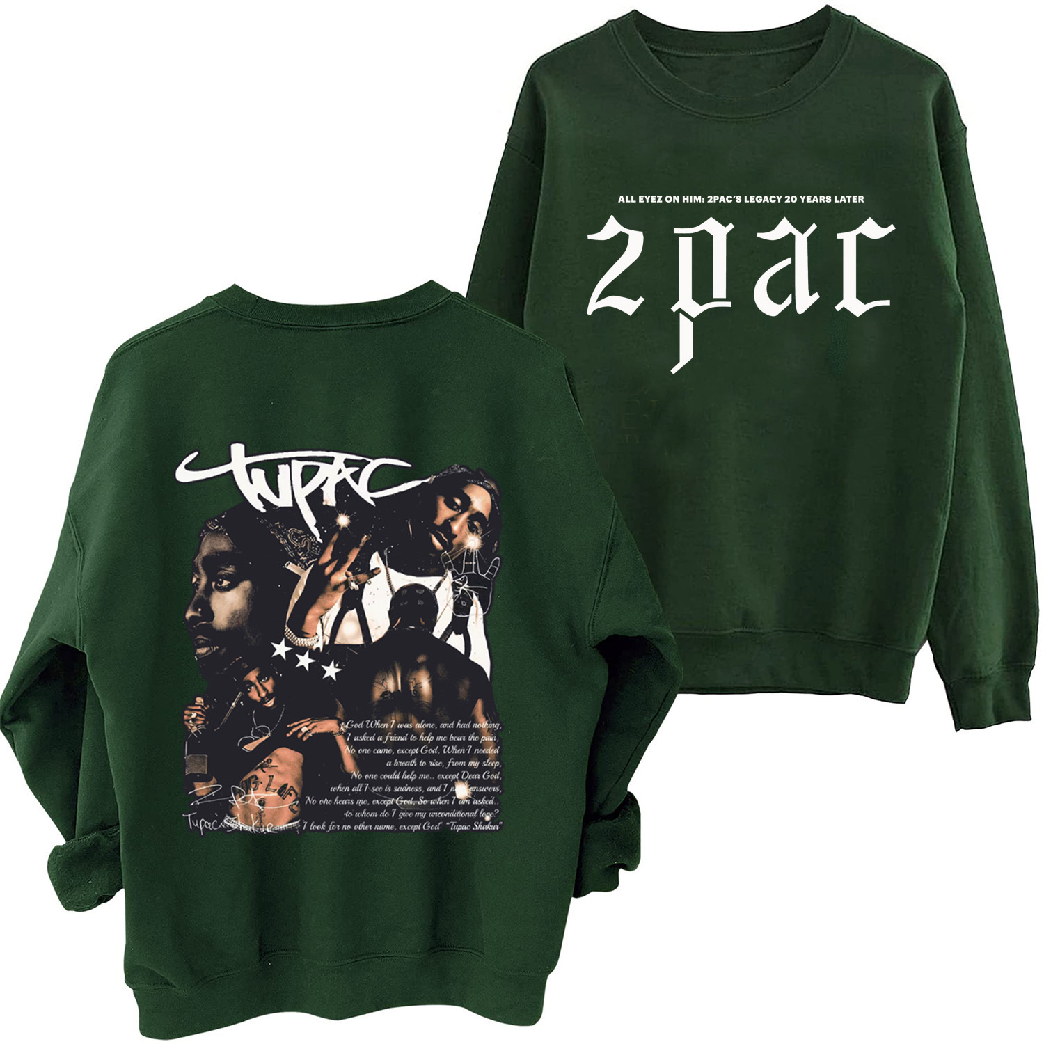 Tupac Shakur 2pac Sweatshirt Harajuku Round Neck Long Sleeve