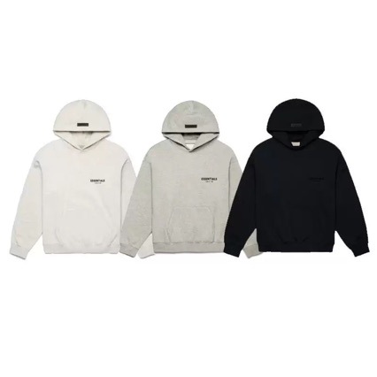 Essentials-Ss22 - Front and Back Flocking Print Pullover Hooded Sweatshirt Hoodie