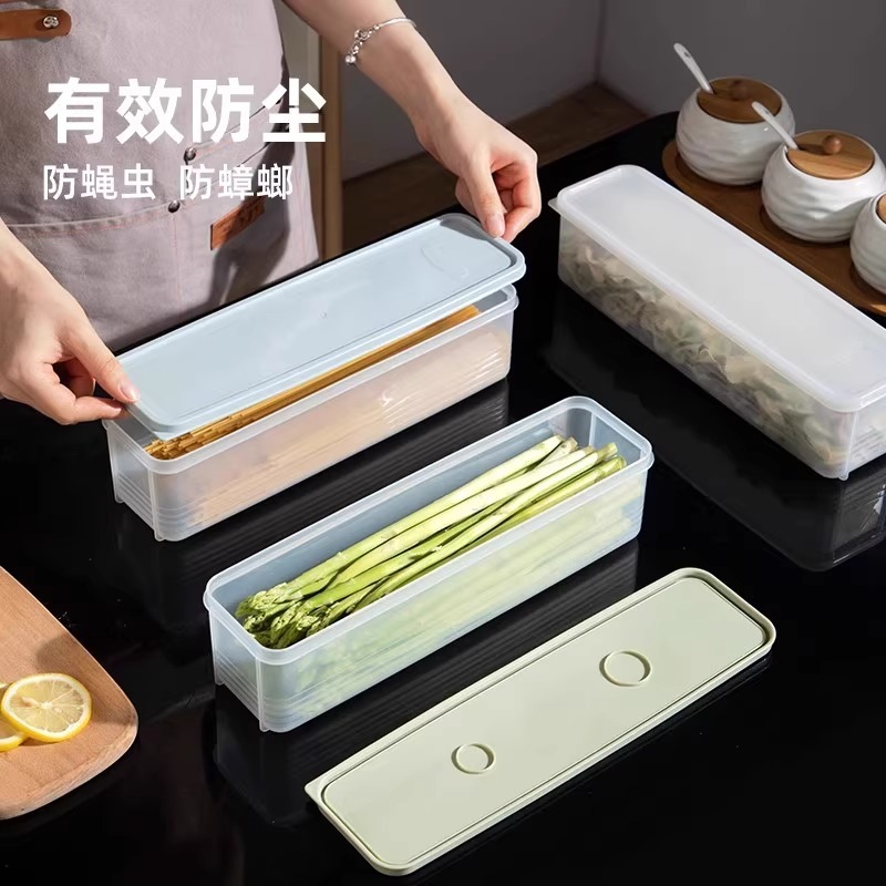 麺収納ボックス食品グレードの大容量長方形プラスチック鮮度保持ボックス多機能キッチン穀物密封ボックス|undefined