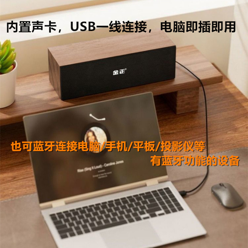 金正电脑音箱木质无线蓝牙音响手机平板投影仪低音炮2025新款1089|undefined