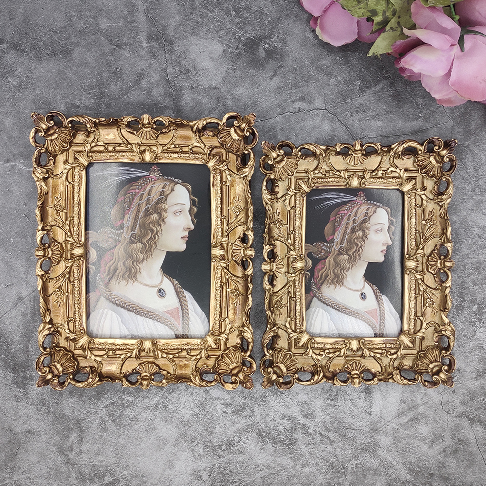  European-style retro resin flower-shaped photo frame desktop decoration wedding photo wall pendant home decoration ornaments