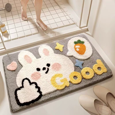Bathroom Non-Slip Mat, Imitation Cashmere Avtomobil döşəmə paspasları - vitality-rabbit-4060cm-imitation-cashmere