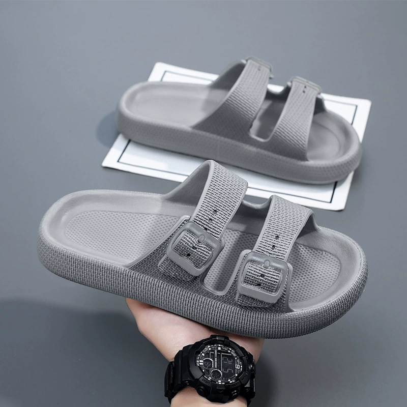 Новые летние сандалии на толстой подошве, которые кажутся как наступить на дерьмо, нескользящие, против запаха и износостойкие тапочки, удобная пляжная обувь на мягкой подошве.