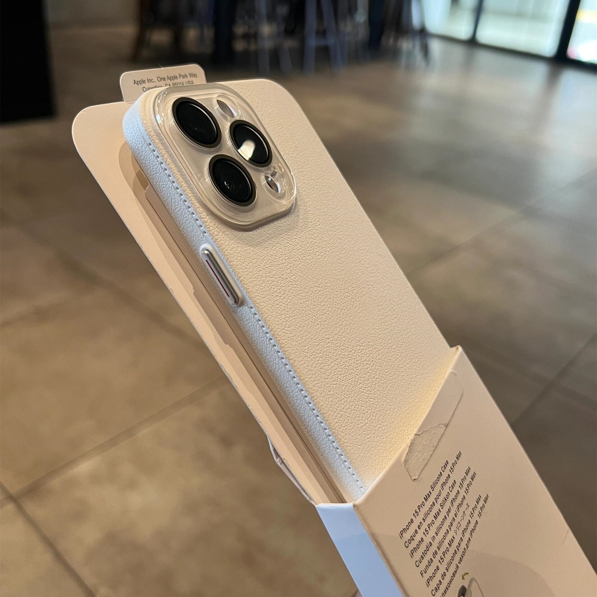 For iPhone15Promax Litchi Skin Crystal Fine Holes Apple 16 Mobile Phone Case Hard Shell Protective Cover 14