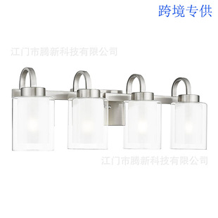 Modern Wall-Mounted 4-Head Double-Layer Glass Lampshade Bathroom Mirror Headlight (for North American Cross-Border Platform Seller Mirror Cabinet