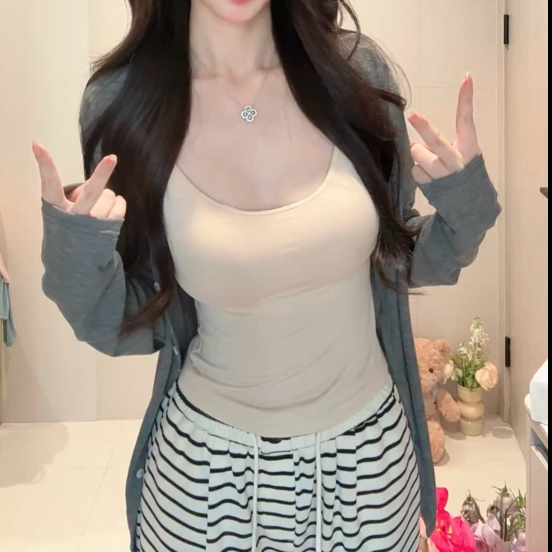 Lyocell Tencel Sun Protection Cardigan 2025 Loose Thin Slimming Look Spring and Summer Outer Wear Anti-Uv Short Style for Women