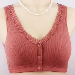New lace front buckle underwear ladies soft cotton vest type middle-aged and elderly plus size without steel ring bra manufacturers direct batch