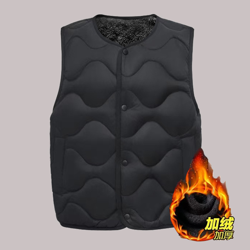 Family Bucket Style Autumn and Winter Unisex Fleece Vest Couple Loose Oversized Warm Vest Dad Outfit