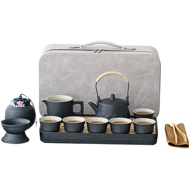 Дорожный чайный сервиз костюм оптом чайный поднос дома кунг-фу чайная чашка открытый портативный чайник керамический бизнес-подарок