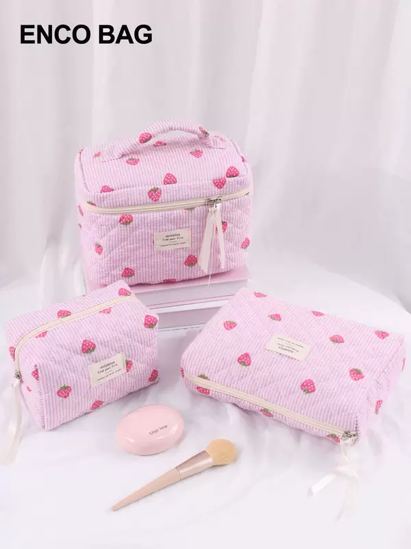 Косметичка, клубника, вместительный organizer bag, карманная милая небольшая клатче, (Cross-border торговля)