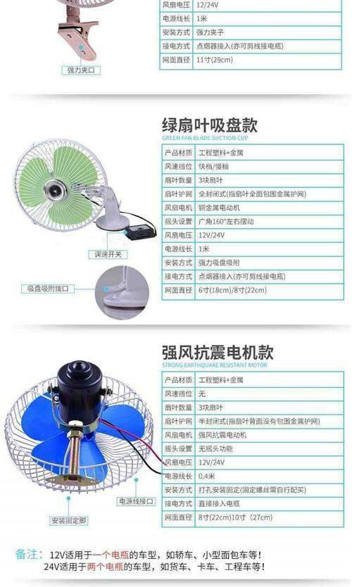 Car Fan 6 Inch 8 Inch 10 Inch 12V 24V for Forklifts, Excavators, Trucks, Agricultural Vehicles, Tractors Electric Fan