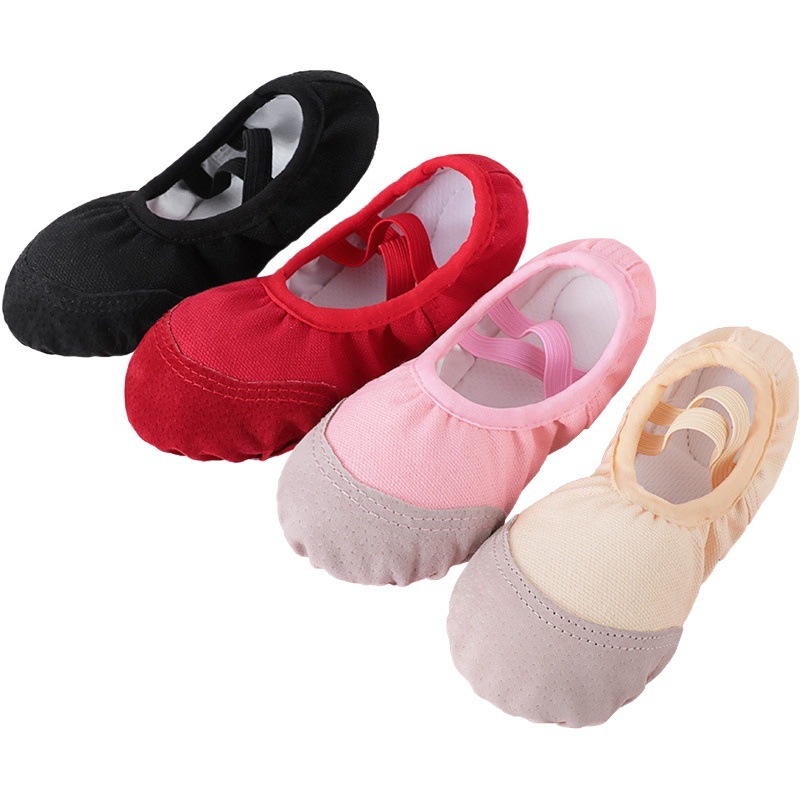 Zapatos de baile Zapatos de ejercicio de suela blanda para mujer para niños Baby Cat Claw cuerpo de hombre sin cordones Ballet de baile chino zapatos de baile con punta de cuero