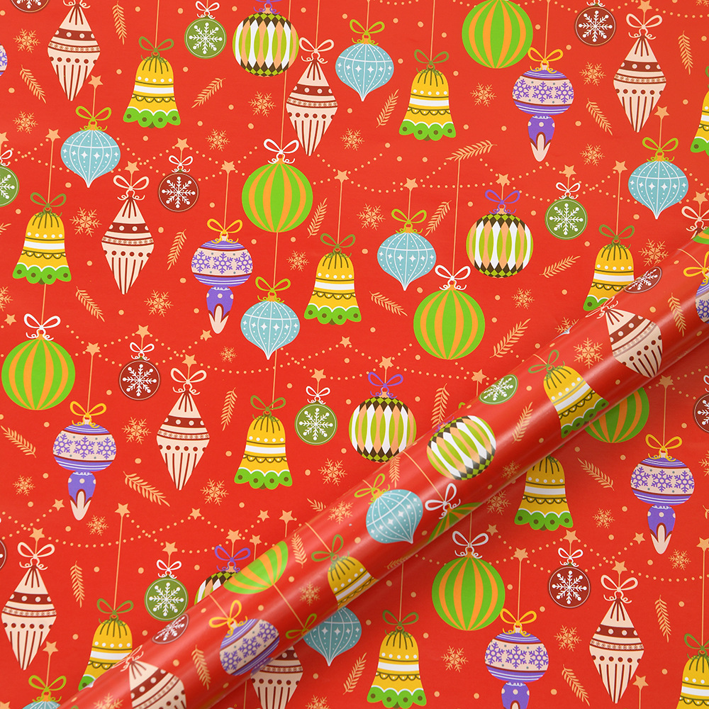 Papel de regalo de Navidad Impresión de dibujos animados Papel estucado 80g Caja de regalo de Navidad para niños Papel de regalo de bricolaje