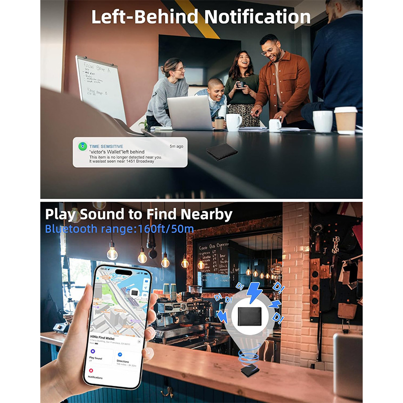 Amazon con cartera de posicionamiento de chip para hombres multifuncional cartera de cuero multi-tarjeta cepillo antirrobo cartera de negocios