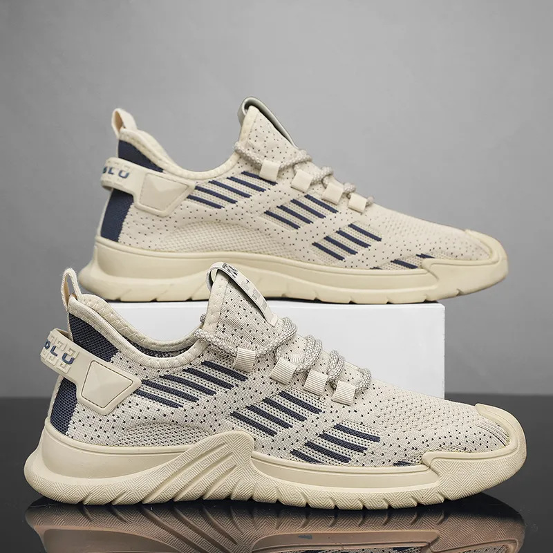 Men's Sports Shoes Summer Breathable Flyknit Mesh Shoes Student Running Casual Trendy Versatile 2024 New Fashion Shoes