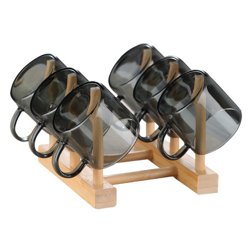 Taza pequeña de vidrio para té, taza pequeña color gris humo, taza para té, juego de té Kung Fu resistente al calor para el hogar, taza de degustación, de borosilicato alto.