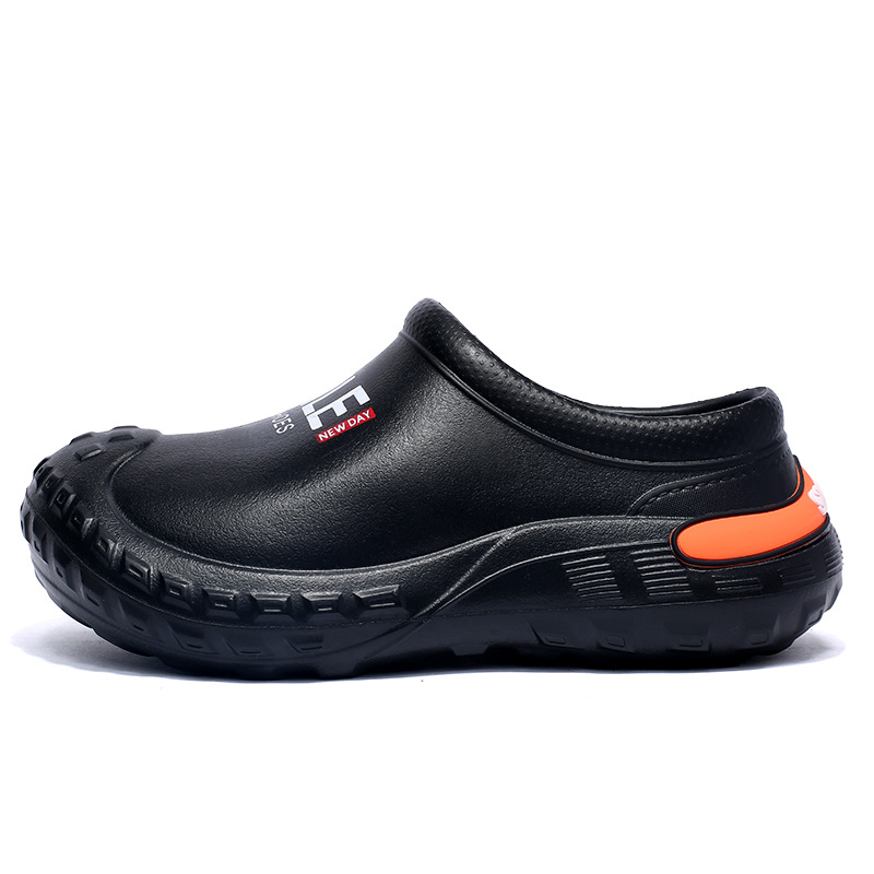 Pantuflas Baotou para hombres, tacones cálidos de invierno más zapatillas de algodón de terciopelo, zapatos de algodón grandes para el hogar antideslizantes e impermeables para uso exterior de los hombres