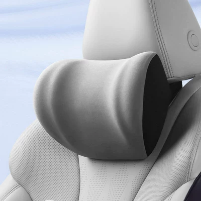 Car headrest neck pillow car headrest lumbar suit car adjustable waist cushion driver lumbar pillow sedentary (Headrest) - neck-pillow-light-gray