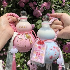 人参果酒分装瓶ミルクティー冷抽出瓶密封泡酒ガラス酒瓶網赤ひょうたんガラス瓶