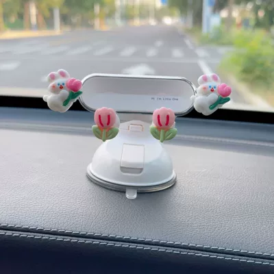 Car Mobile Phone Holder Dashboard Car phone holder - rabbit-flower-suction-cup-b-style-air-outlet-instrument-panel-universal