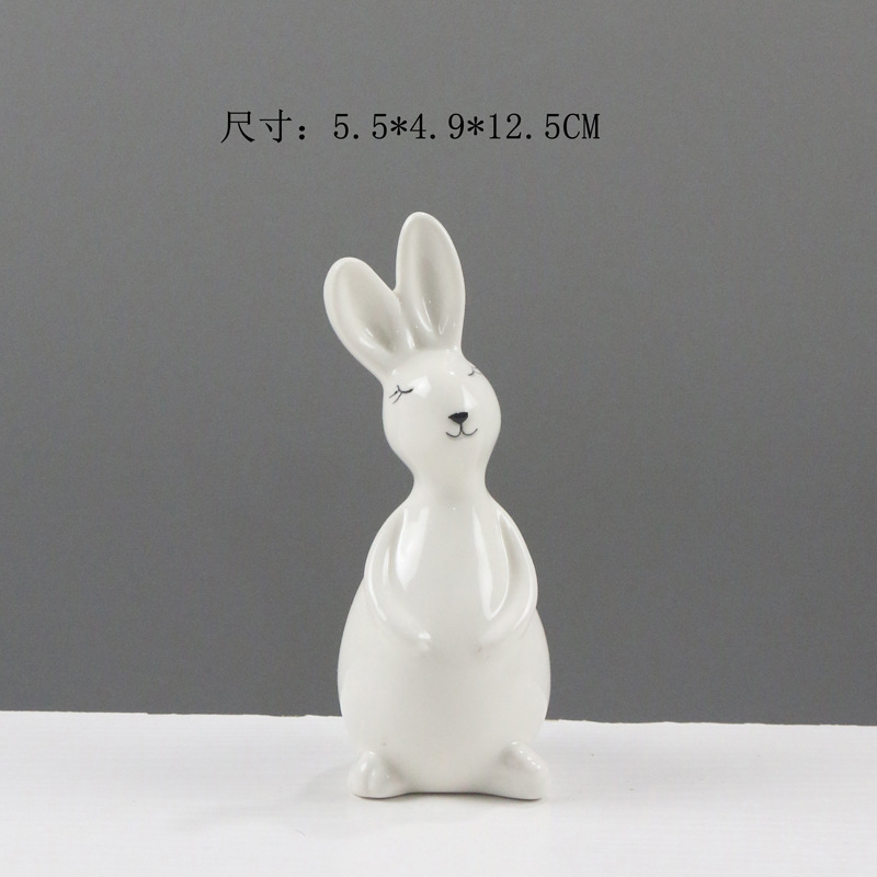 Personalidad nórdica de cerámica pintada en oro ligera de lujo conejo adornamiento creativo para el hogar joyería de la sala de estar regalos de Pascua