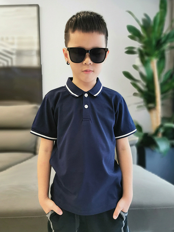 Polo de Manga Corta para Niños, Estilo Coreano, Verano 2024, Color Sólido, para Niños Mayores, Venta al por Mayor