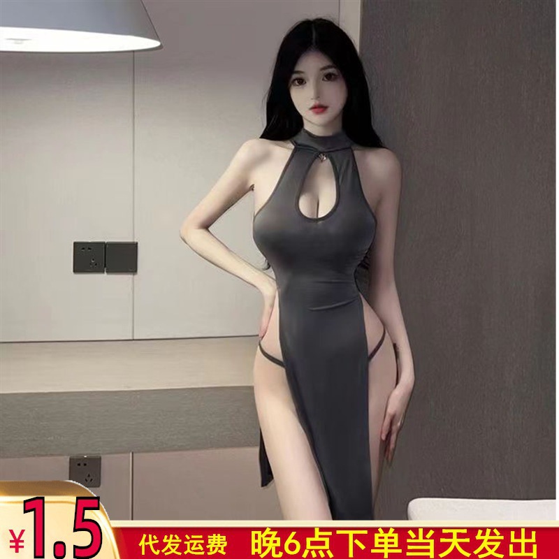 Sexy Lingerie, Sexy High Slit Long Skirt, Cheongsam Pajamas, Hot Role-Playing Uniform Temptation Sy