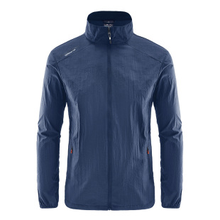 Sun Protection Clothing Men's 2025 Summer Thin Breathable Stand-Up Collar Casual Large Size Ice Silk Jacket Outdoor Fishing Sun Protection Clothing