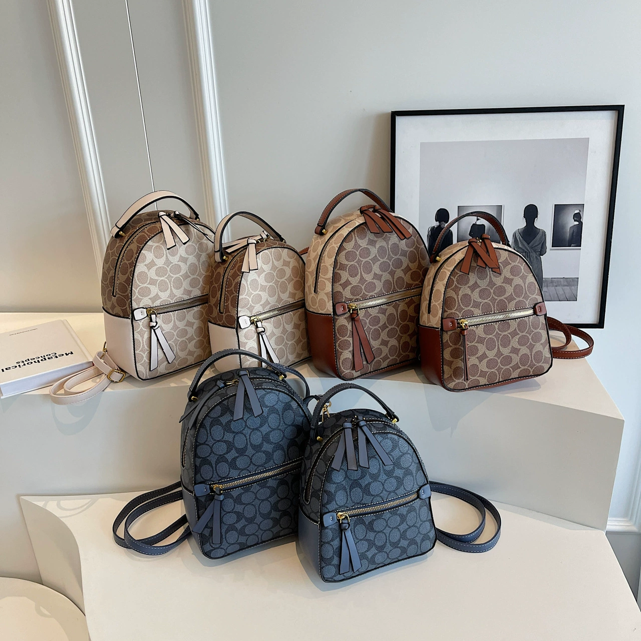 Retro backpack, summer trend fashionable universal ultra light one-shoulder bag to go out for traveling, 2023 collection