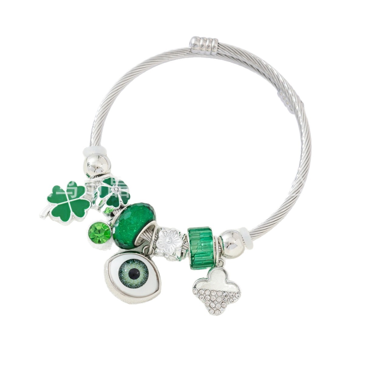 Brazalete Pan Jia, brazalete de explosión transfronteriza, diamante de diamante, ojo del demonio, mano de Dios, joyas de moda de amor de cuatro hojas