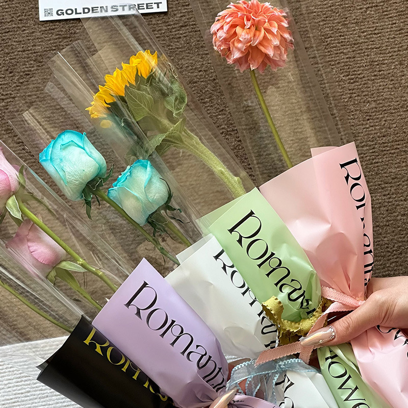 Nueva bolsa de flores de moda bolsa de flores inglés diosa bolsas múltiples bolsas transparentes bolsas de rosas