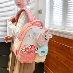 幼稚園の女の子用漫画風うさぎ柄リュックサック、小学生の男の子用可愛いクマ柄リュックサック、負担軽減スクールバッグ