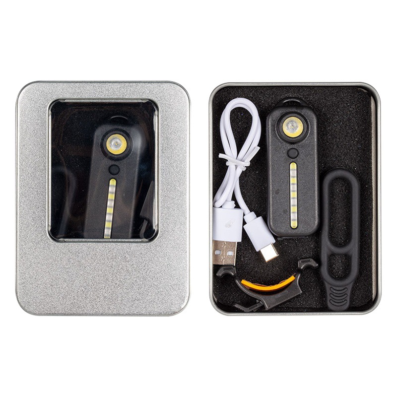 Luz de advertencia de seguridad portátil recargable con clip de pluma Luz trasera láser de bicicleta de montaña