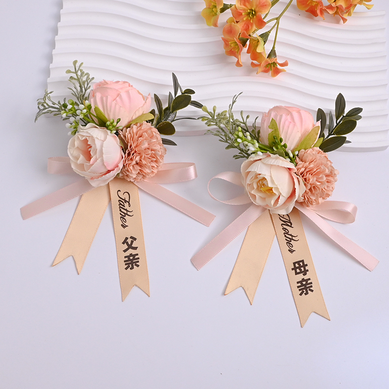 新款超仙唯美新郎新娘结婚胸花伴娘团手腕花家人全套襟花生日同学|undefined