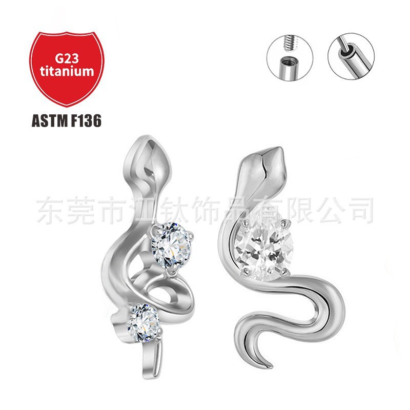 Pointed titanium steel lip stud product view